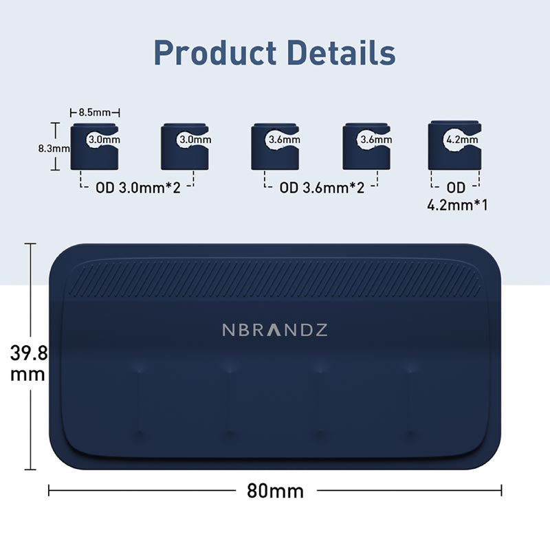 N.Brandz N-ORG05-BL Magnetic Cables Organiser with 5 Magnets Point (Blue)