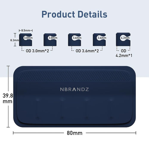 N.Brandz N-ORG05-BL Magnetic Cables Organiser with 5 Magnets Point (Blue)