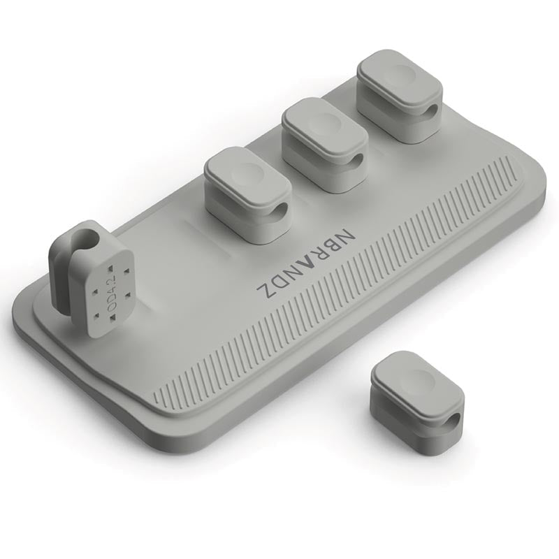 N.Brandz N-ORG05-GY Magnetic Cables Organiser with 5 Magnets Point (Grey)