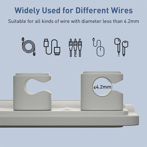 N.Brandz N-ORG05-GY Magnetic Cables Organiser with 5 Magnets Point (Grey)