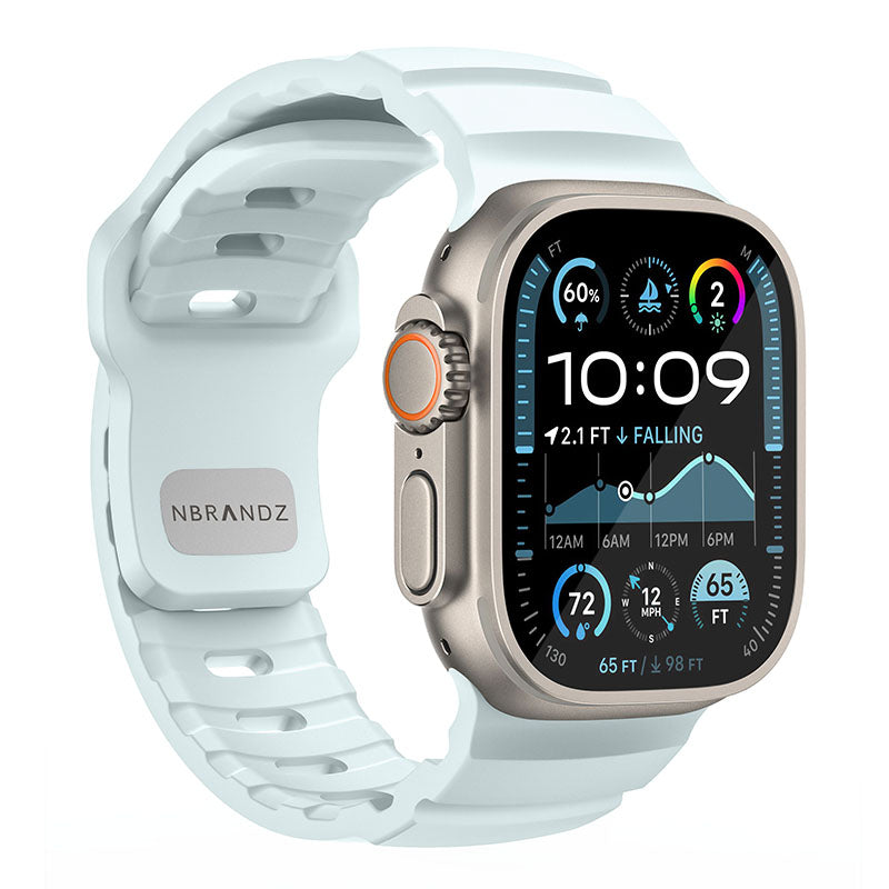 N.Brandz N-SBPro-49-IB Sport Band Pro for Apple Watch 49/46/45/44/42mm Series Ultra, 1-10/SE (Ice Blue)