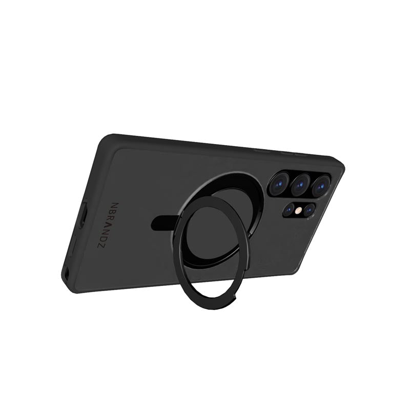 Nbranz/N Mag360-S25U-BK/MagClair with 360 O Stand Samsung S25 Ultra Black Protective Case