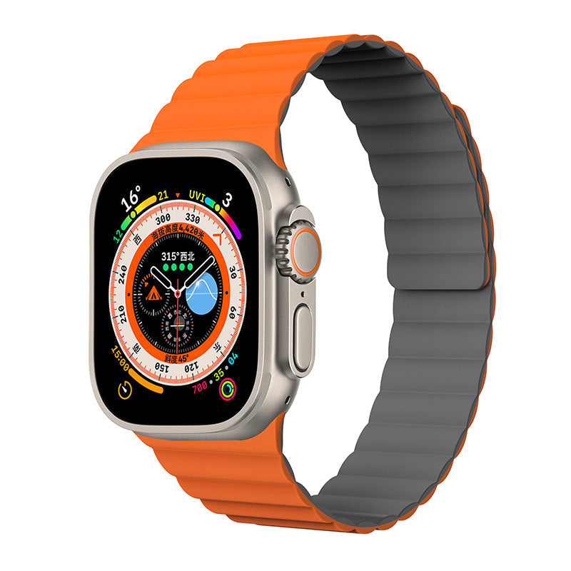 N.Brandz Urbanlife/N-WB49-LINKRE-OG/LINK 49mm/45mm/44mm/42mm Orange Grey Reversible Apple Watch Bands