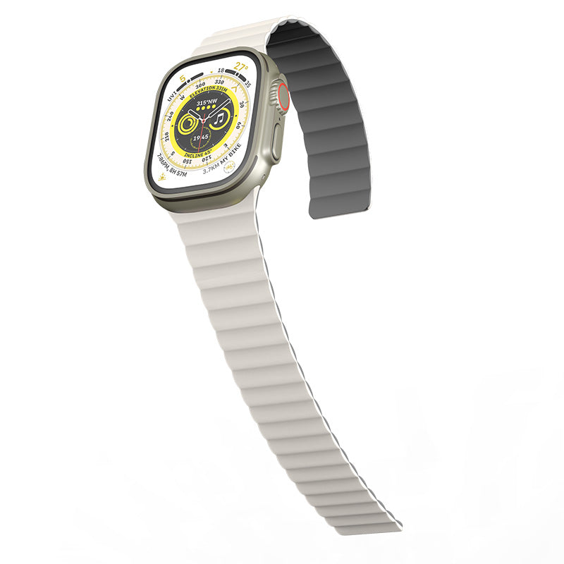 N.Brandz Urbanlife/N-WB49-LINKRE-WG/LINK 49mm/45mm/44mm/42mm-White Grey Reversible Apple Watch Bands