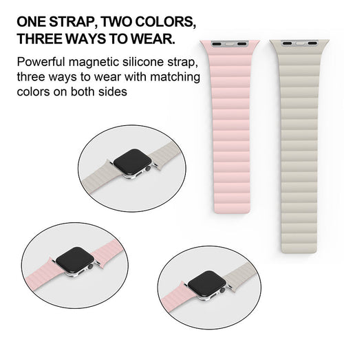 N.Brandz Urbanlife/N-WB41-LINKRE-PW/LINK 41mm/40mm/38mm-Pink White Reversible Apple Watch Bands