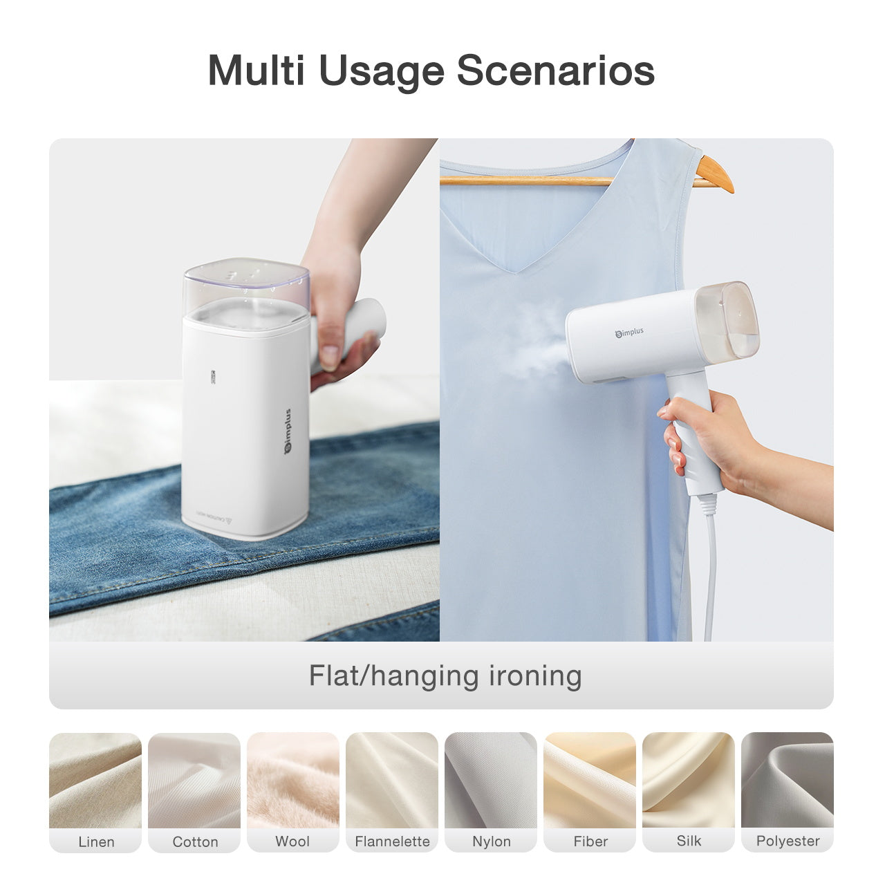 Simplus GTJH020WH00-S White 180ml Handheld Foldable Garment Steamer