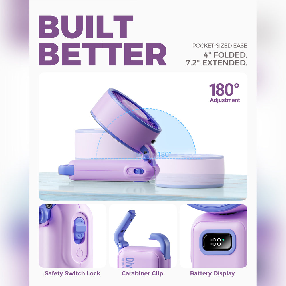 DiveBlues D6036-12PACK#2 Fanzy Handheld Fan Purple