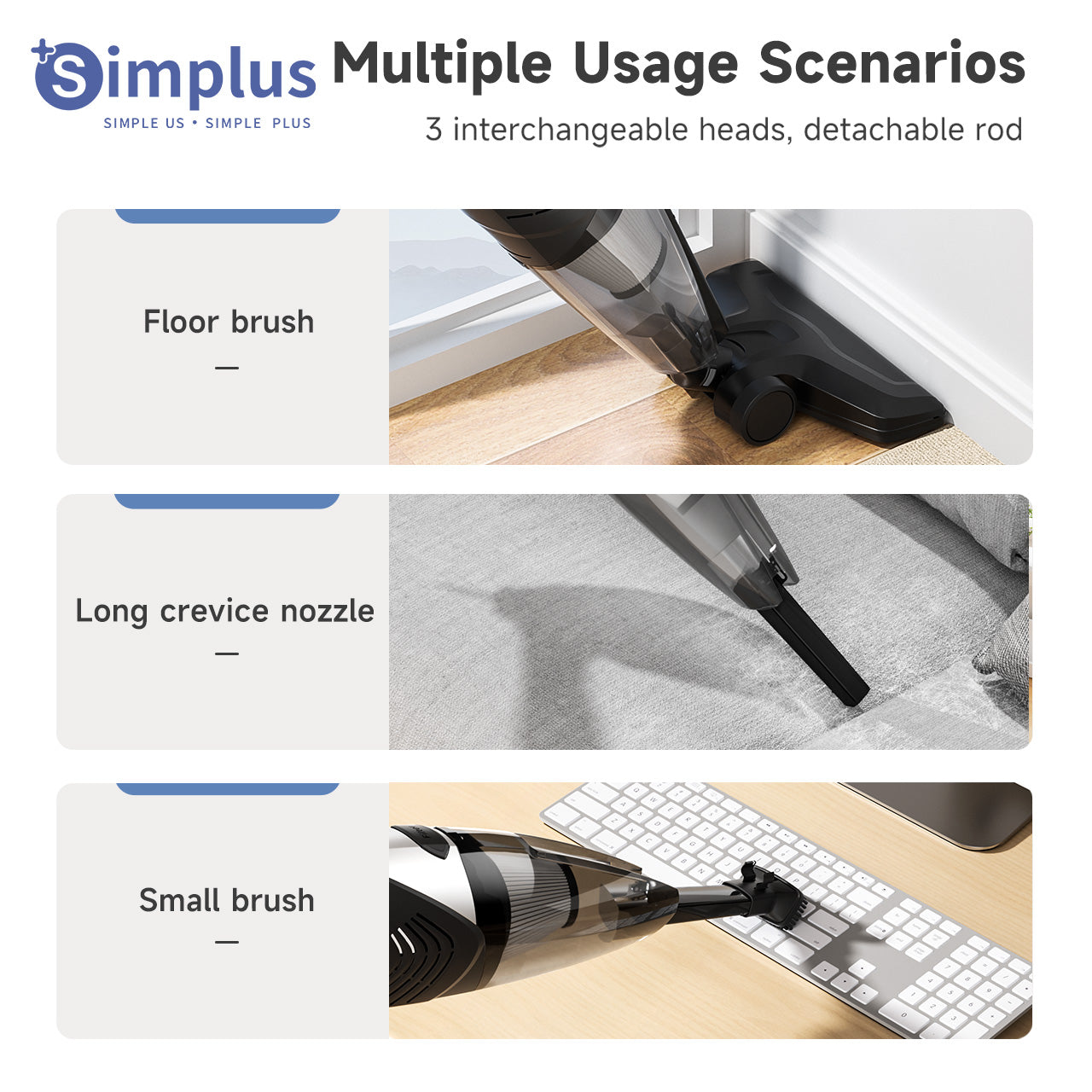 Simplus XCQH014BK00-S Black Corded Small Wand Vacuum Cleaner