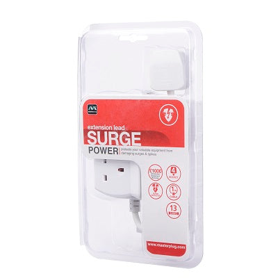 Masterplug SRGD42MW-MPA 13A 4 Socket Surged (Matt White)