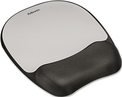 Fellowes F9175801 Memory foam Mouse Pad/Wrist Rest (Silver)