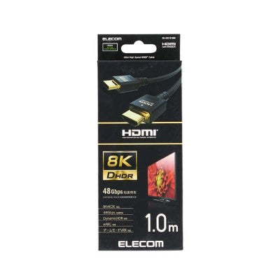 Elecom DH-HD21E10BK Ver 2.1/8K/UHDR/1.0M HDMI Cable (Black)
