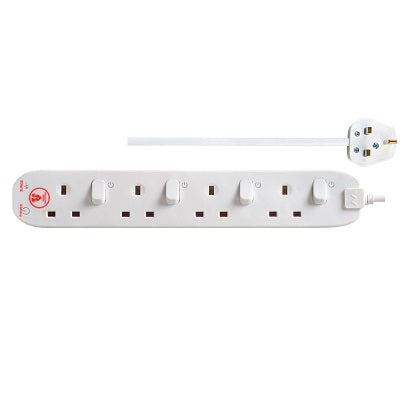 Masterplug SWSRG42N-MPA Switch w Surge+LED 4 Socket 2m