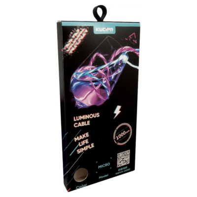 Kucipa K220 LED USBAtoTypeC USB2.0 2A Charging Cable 1M Blue