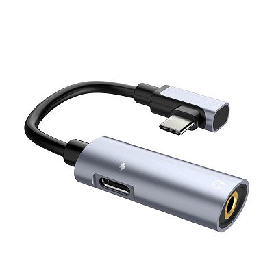 Hoco LS19 2in1 Type-C to Audio 3.6mm Converter (Metal Grey)