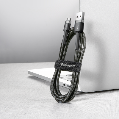 Baseus CAMKLF-BG1 Cafule 2.4A Micro USB Cable 1M (Gray+Black)