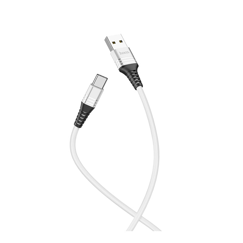 Hoco U46 Silicone USBA to Type-C USB2.0 2.1A Cable 1M (Silver)