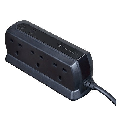 Masterplug SRGD62MB-MPA 13A 6 Socket Surged (Matt Black)