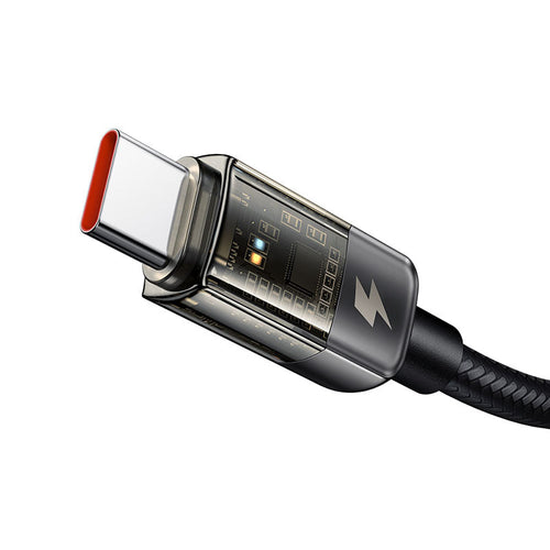 Mcdodo CA-2840 Auto Power Off PD100W C-C Transparent Data Cable (1.2M) - Black