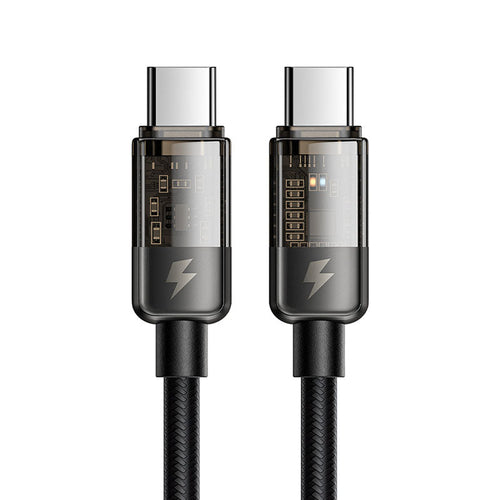 Mcdodo CA-2841 Auto Power Off PD100W C-C Transparent Data Cable (1.8M) - Black