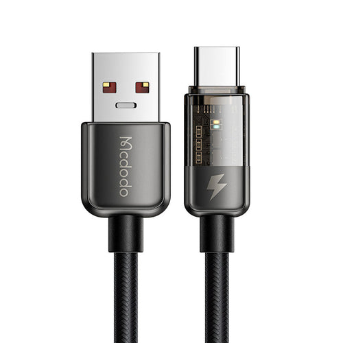 Mcdodo CA-3150 Auto Power Off 100W A-C Transparent Data Cable (1.2M) - Black