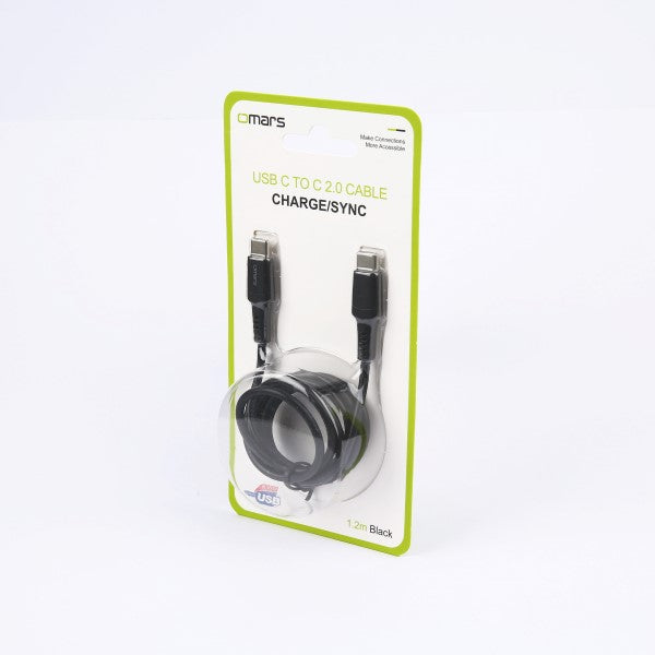 Omars OMCB003 USB-C to USB-C 3A Charging Cable 1.2M (Black)