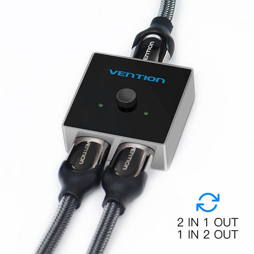 Vention 2 Port HDMI Bi-Direction Switcher Grey Metal Type