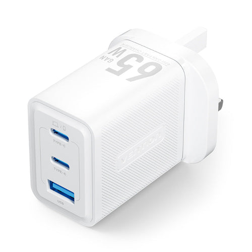 Vention FER-UK 3-Port USB (C+C+A) GaN Charger UK-Plug (White)