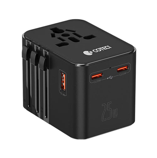 COTECI 25W 2C+1A Universal Travel Adapter