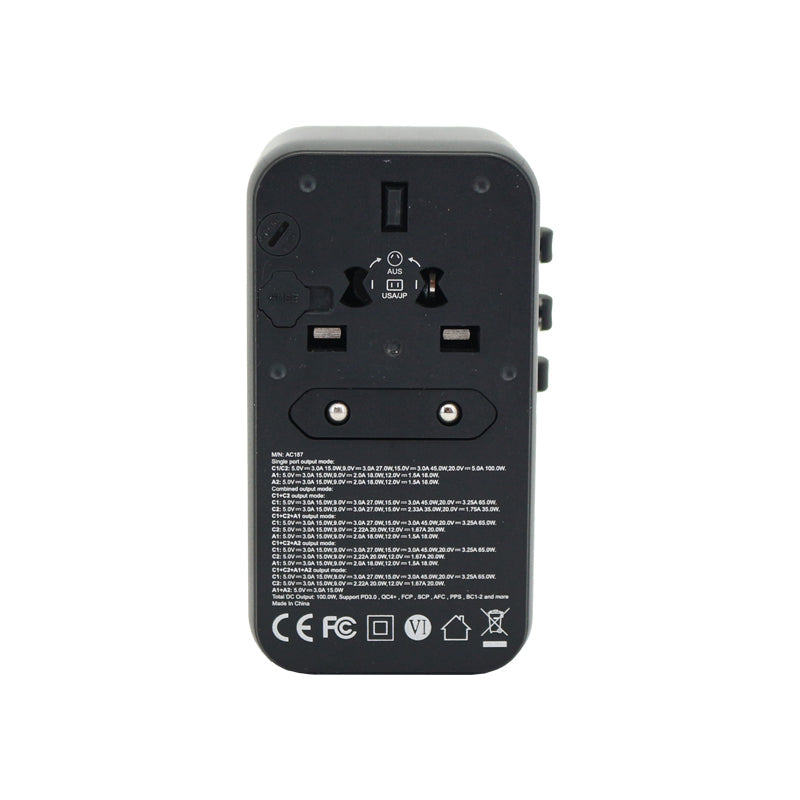 Valore PD100W Universal Travel Adaptor (AC187) - Black