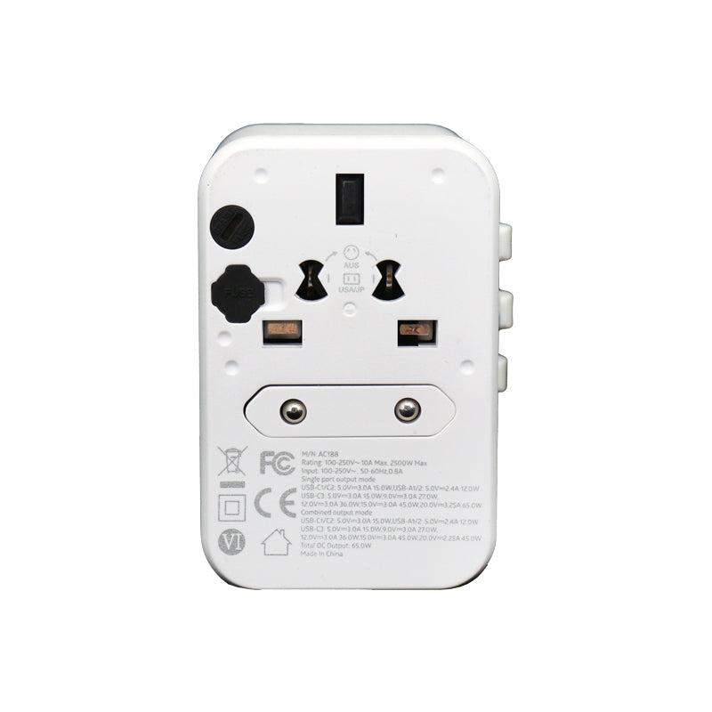 Valore PD65W Universal Travel Adaptor (AC188) - White
