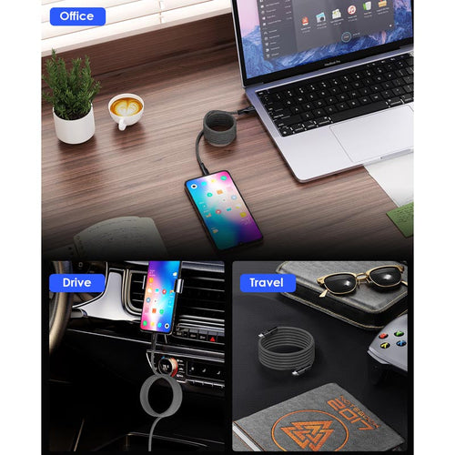 Valore CA-001 PD60W USB-C to USB-C Magnetic Cable (Black)