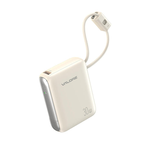 Valore PD30W 10000mAh 2C Cable Power Bank (PD43) - Beige