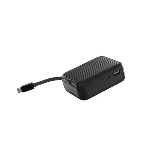 Valore PD30W 10000mAh Retractable Cable Powerbank CCC Certified (PD45) - Black