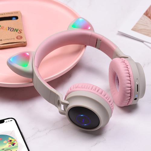 Hoco W27 Cat Ear Wireless Headphones (Grey)