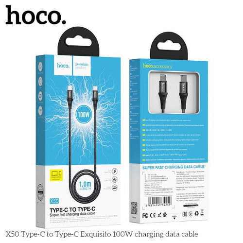 Hoco X50 100W Type-C to Type-C Cable 1M (Black)