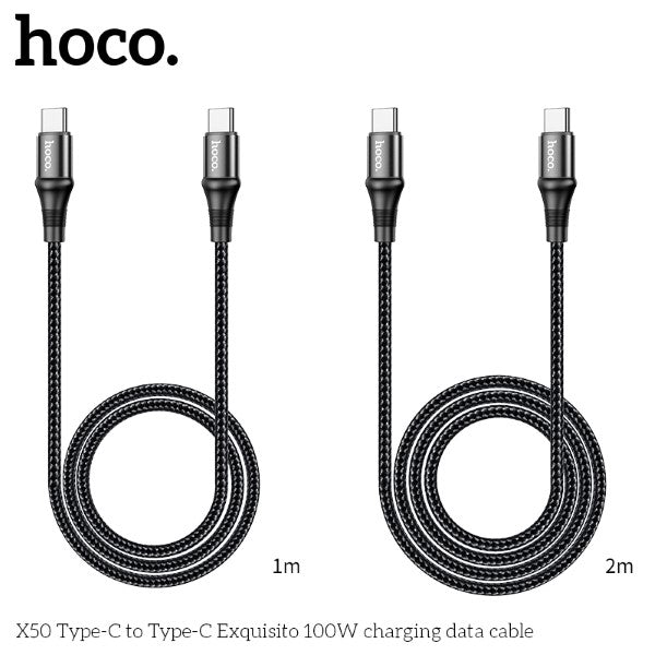 Hoco X50 100W Type-C to Type-C Cable 1M (Black)