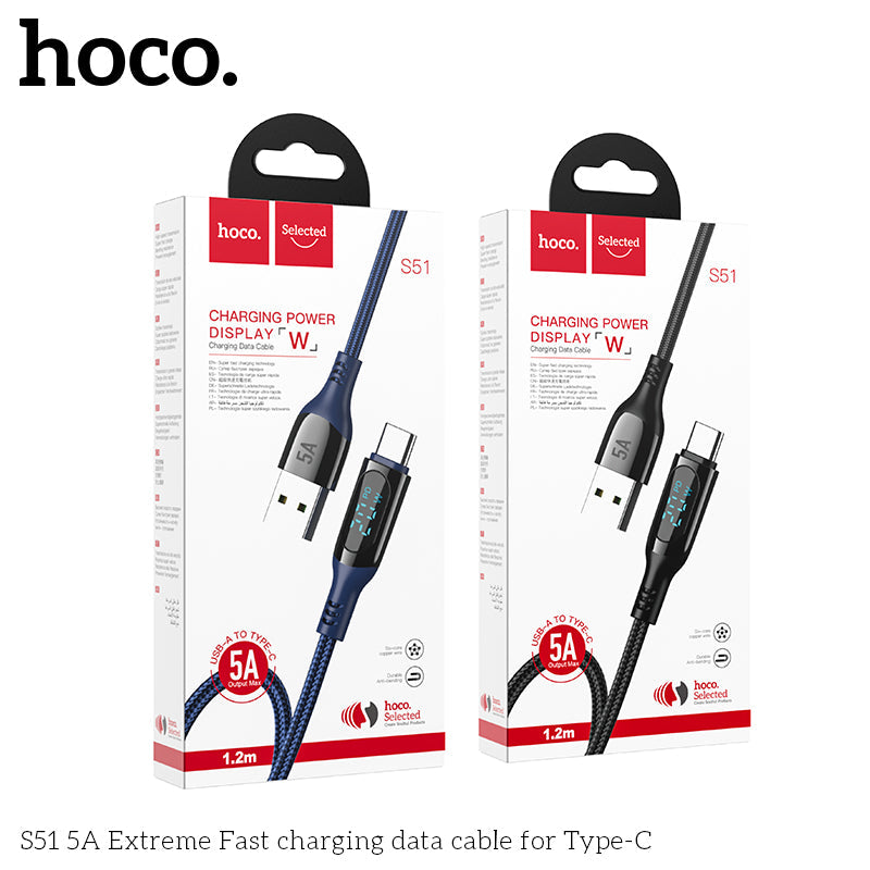 Hoco S51 USB-A to USB-C 5A FastCharging Cable
