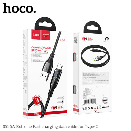 Hoco S51 USB-A to USB-C 5A FastCharging Cable