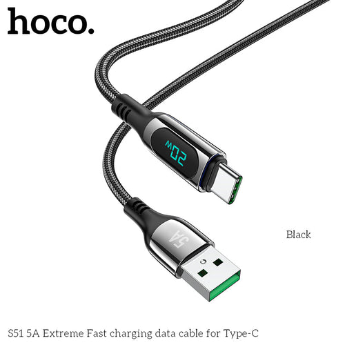 Hoco S51 USB-A to USB-C 5A FastCharging Cable