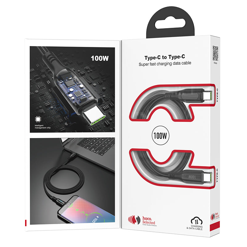 Hoco S51 100W Extreme Type-C to Type-C Cable Black