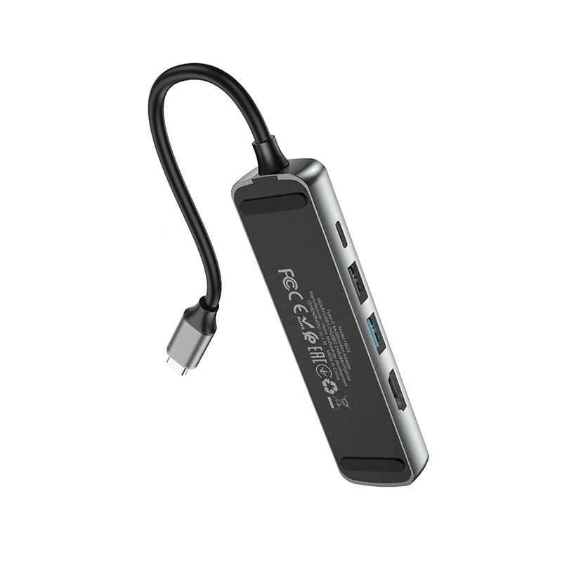 Hoco HB23 Easy view Type-C multifunction adapter(HDMI+USB3.0+USB2.0+RJ45+PD