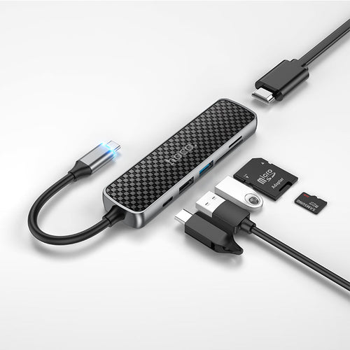 Hoco HB24 Easy display Type-C multifunction adapter(HDMI+USB3.0+USB2.0+SD+TF+PD)