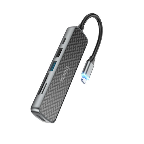 Hoco HB24 Easy display Type-C multifunction adapter(HDMI+USB3.0+USB2.0+SD+TF+PD)