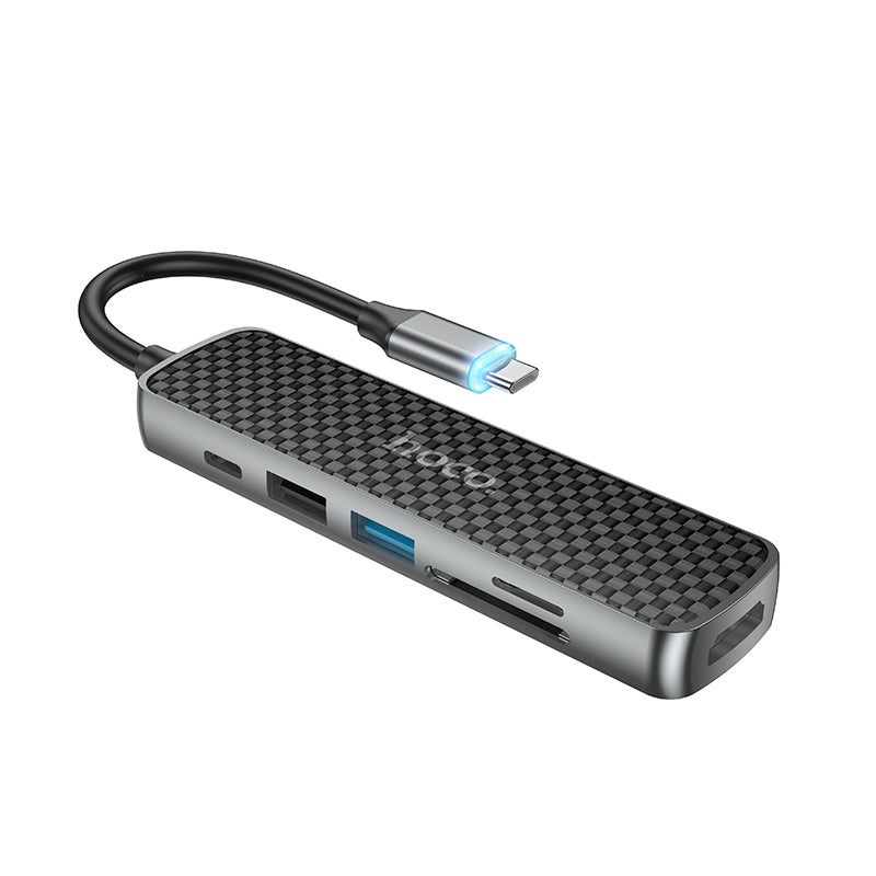 Hoco HB24 Easy display Type-C multifunction adapter(HDMI+USB3.0+USB2.0+SD+TF+PD)