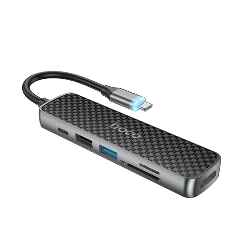Hoco HB24 Easy display Type-C multifunction adapter(HDMI+USB3.0+USB2.0+SD+TF+PD)