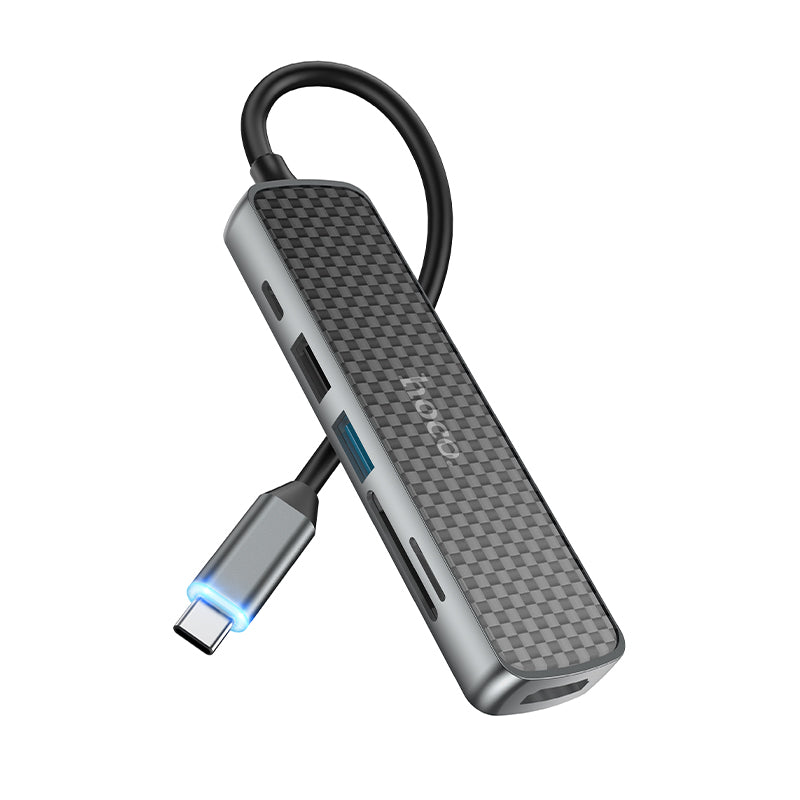 Hoco HB24 Easy display Type-C multifunction adapter(HDMI+USB3.0+USB2.0+SD+TF+PD)