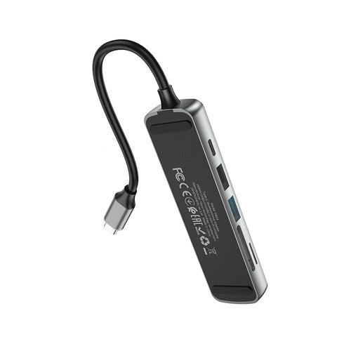 Hoco HB24 Easy display Type-C multifunction adapter(HDMI+USB3.0+USB2.0+SD+TF+PD)
