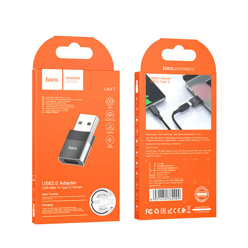 Hoco UA17 USB Male to Type-C female USB2.0 ad
