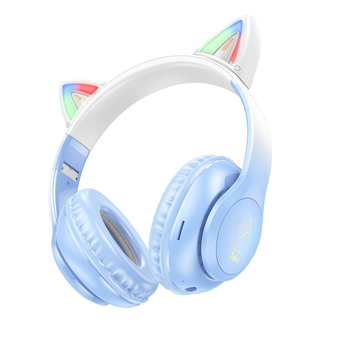Hoco W42 Cat Ears Over-Ear BT Headphones Crystal (Blue)
