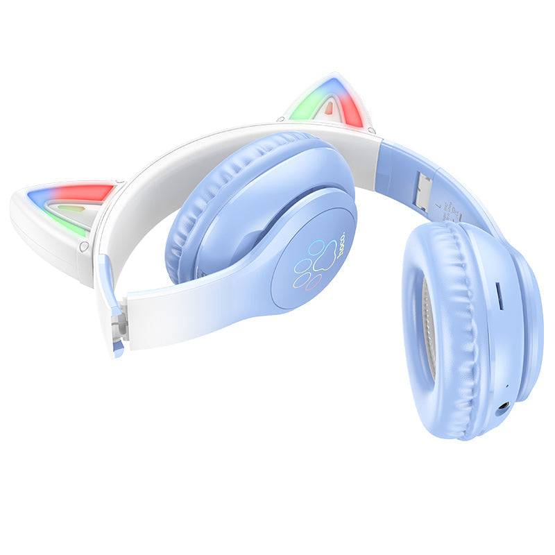 Hoco W42 Cat Ears Over-Ear BT Headphones Crystal (Blue)